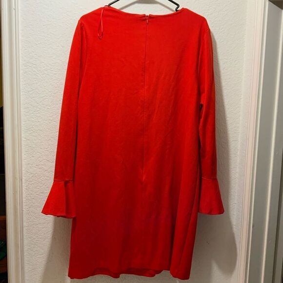 Nordstrom CeCe Orange Bell Sleeve Dress Size L - Picture 4 of 9
